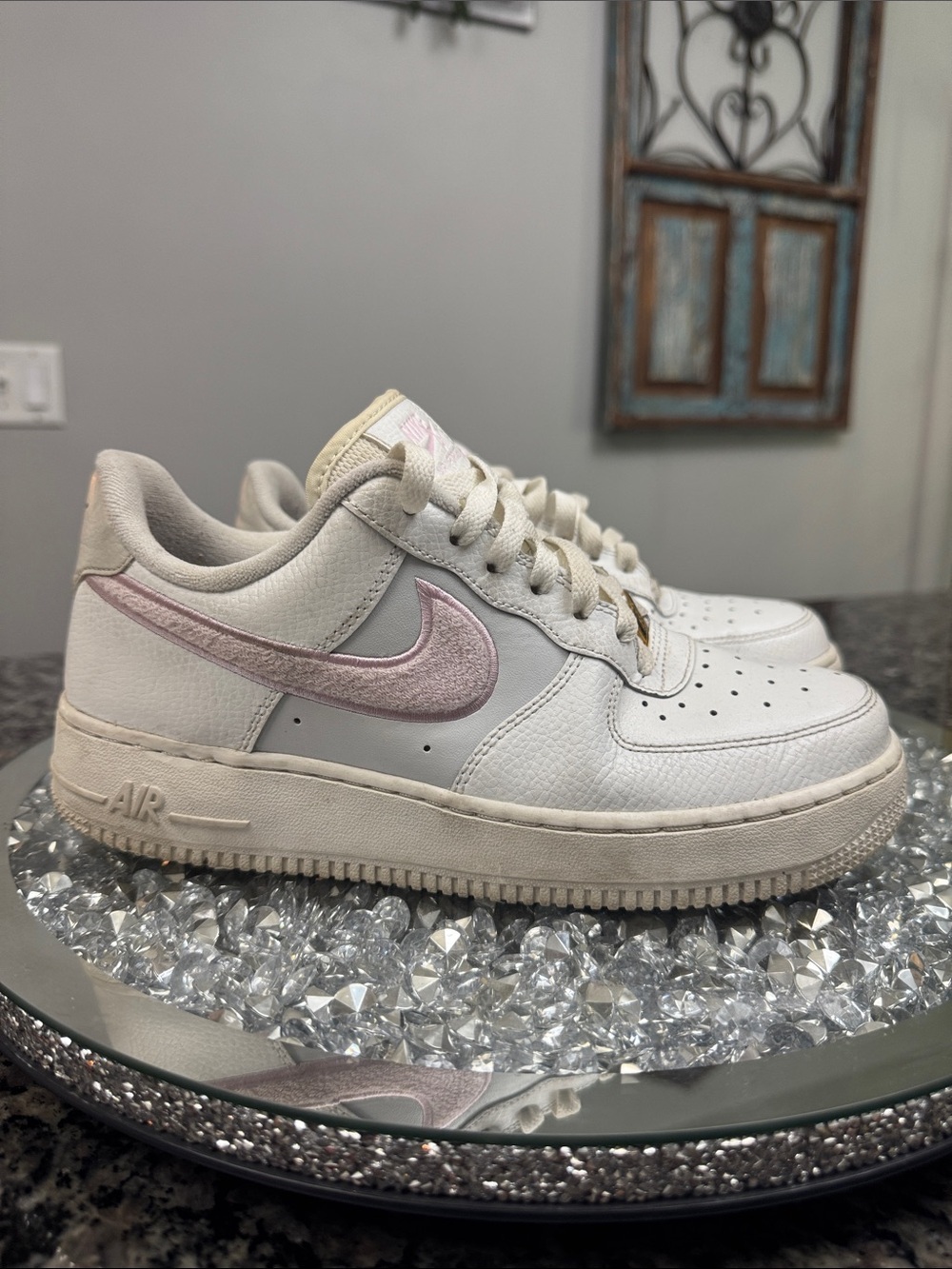 Nike Air Force 1 Low White with Light Pink Swoosh